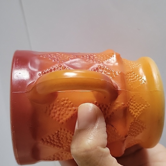 Vintage "Fire King" Anchor Hocking. Coffee Mug Cup Red and Orange Mug. - Picture 6 of 10